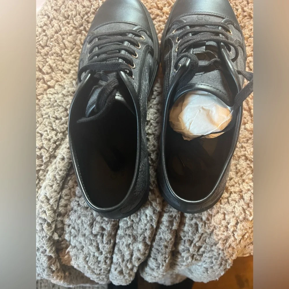 Men’s Gucci GG Canvas Low 'Grey Black' - Size 6 US / Size 39.5 EU - Picture 3 of 8